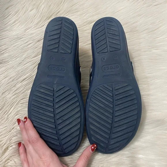 Crocs Blue Mosaic Cricle Sanrah Diamante Wedge Flip Flop Thong
Sandals - Picture 8 of 9